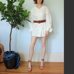 NWOT The Only Alice White Shirt Dress Puff Sleeves